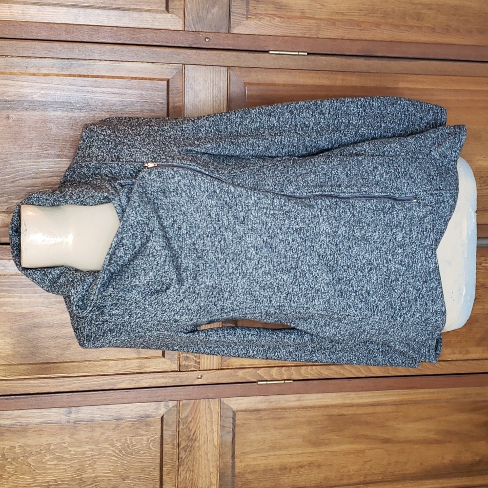 Entro Off Center Zip Sweater Jacket Sz L